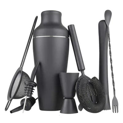 Produktbild von Cocktail-Shaker-Set, 8-teilig - Mattschwarz