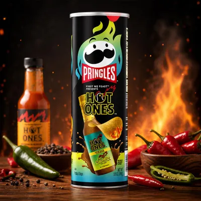 Produktbild von Pringles Hot Ones Los Calientes Verde Crisps 156g (USA)