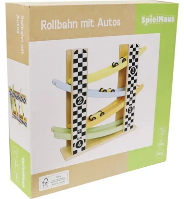 Produktbild von SpielMaus Holz Rollbahn mit Autos
