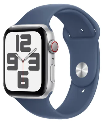 A close-up studio shot of an Apple Watch.