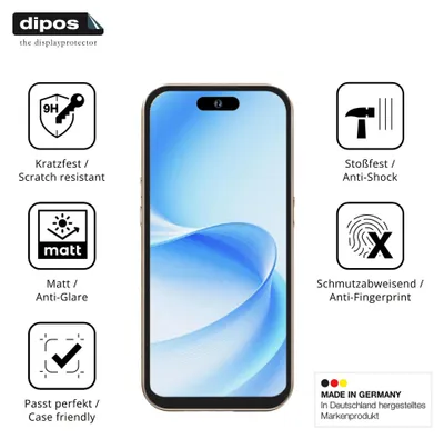 Immagine prodotto di 2x Pellicola Protettiva per MTGud 16 Pro Protezione opaco Vetro Flessibile 9H dipos