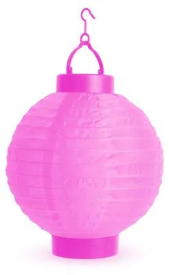 Obrázek produktu pro 1x LED papírová lucerna s 1 bílou LED diodou – napájení bateriemi (2x AAA) – Ø 20 cm – magenta – s háčkem na zavěšení – skládací – náladové osvětlení pro zahradu, balkon a interiéry [11399MG]