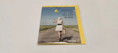 Produktbild von Allgemeine Wünsche – Smiley - Minikarte mit Umschlag – Frau mit Ballon