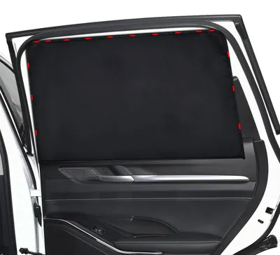Image de Rideaux pare-soleil pour voiture, pour bébés et enfants, rideaux pare-vue magnétiques avec protection UV, protection solaire pour les vitres latérales, noir, lot de 2