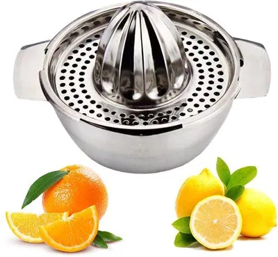 Productafbeelding van Ibenzoa® Robuuste citruspers van roestvrij staal – multifunctioneel ontwerp, gelijkmatige sapekstractie, afneembaar zeefdeksel, vaatwasmachinebestendig, geschikt voor citroenen en sinaasappels