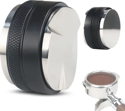 Produktbild von 53 mm rozdělovač a tamper na kávu 2 v 1, nerezová ocel, dvouhlavá stupnice na kávu, výškově nastavitelný nástroj na rozdělování espressa s protiskluzovým diamantovým vzorem