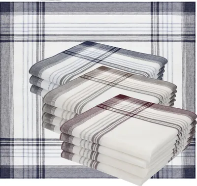 Produktbild von Betz 12 Stück Herren Stoff Taschentücher Set Leo 10 100% Baumwolle Größe 40x40 cm Farbe - Leo 10 Dessin 1 454810