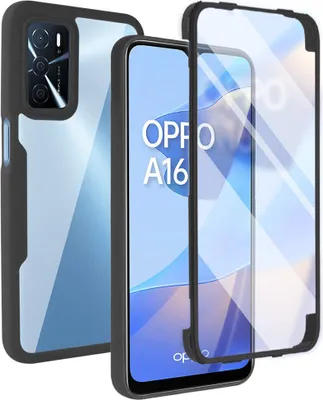 Produktbild von OPPO A16 Schutzhülle, Eingebautem Displayschutz 360 Grad Komplettschutz Handyhülle für OPPO A16/A16S/A54S/A54 4G/A55 Schwarz