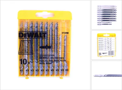Produktbild von Dewalt DT 2290 Set HCS - Stichsägenblätter Holz 10 - teilig