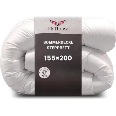 Produktbild von Leichte Sommerdecke & Bettdecke 155x220cm – Atmungsaktive Steppdecke, Ultra Weich & Flauschig, Kühlend, Waschbar 60°C