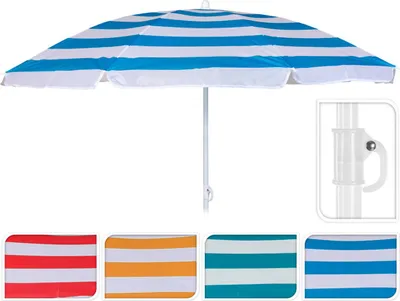 Obrázek produktu pro Slunečník Beach Ø 145 cm 180 cm Středomoří