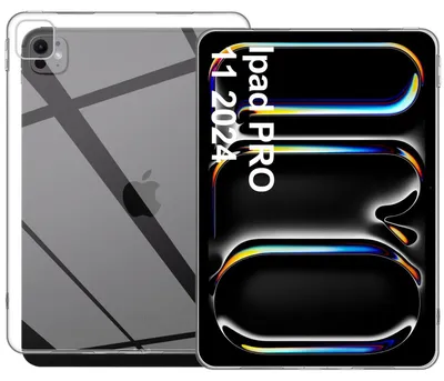 Image de Étui transparent pour tablette Apple iPad Pro 11 2024, coque en TPU et silicone