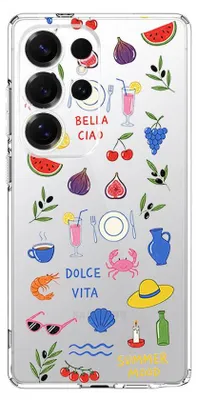 Produktbild von Flexible Hülle für das Samsung Galaxy S25 Ultra, Kameraschutz, TPU Silikon transparent, Sommeraromen