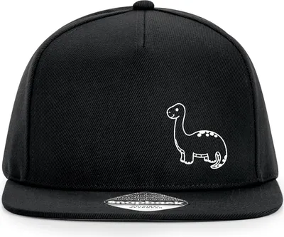 Produktbild von Huuraa Cappy Mütze Brontosaurus Dinosaurier Black Polyester Snapback Kappe Geschenkidee