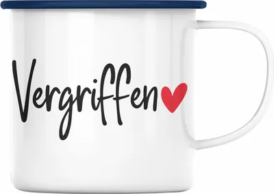 Produktbild von Trendation - Emaille Tasse Vergirffen Geschenk Valentinstag Geschenkidee für Freund oder Freundin (Blau)