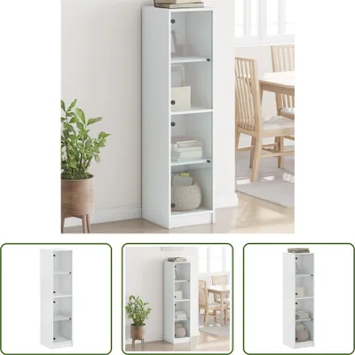 Immagine prodotto di The Living Store Credenza con ante in vetro bianca 35x37x142 cm