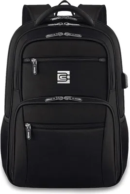 Produktbild von Laptop Rucksack mit USB-Ladebuchse und Laptopfach Anti-Diebstahl Schulrucksack Rucksäcke Herren Damen Jungen Teenager Laptoprucksack Schwarz