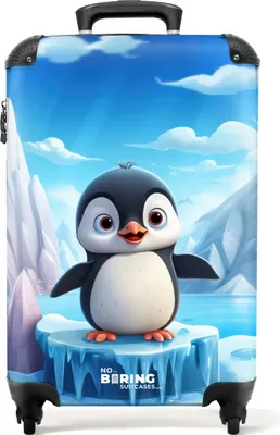 Produktbild von NoBoringSuitcases.com® - Dětský vozík Penguin - Dětský kufr na příruční zavazadla - 55x35x25Kufr na příruční zavazadla 55x35x20 cm, 36L,