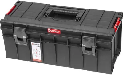 Produktbild von QBRICK® Werkzeugkasten PRO | HxBxT 27x54x25cm | 22 Liter | Mit Deckgriff | Mit Klemmverschlüsse | Schwarz | Werkzeugkoffer, Werkzeugbox