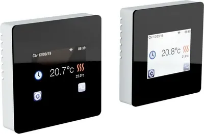 Image de Thermostat sans fil Vitalheizung HVHTFT WIFI avec écran tactile noir