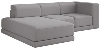 Obrázok produktu pre Selsey Novals – Rohová sedačka tvaru L, 4-miestna, vankúšová, sivá, materiál: chenille, šírka: 278 cm