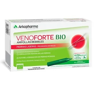 Produktbild von Arkopharma Venoforte Nahrungsergänzung für leichte Beine 10 Trinkampullen