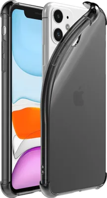 Image de Smartphonica iPhone 11 transparent
  housse en silicone antichoc avec bumper - Noir