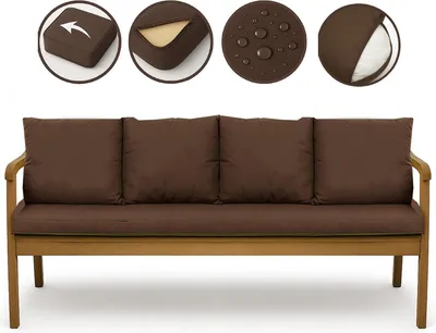 Obrázok produktu pre Vankúše na záhradnú lavicu Hnedý| Sedák 180x50x7 + operadlo 4x 56x50cm| Podušky na záhradnú pohovku pre 4 osoby| vankúš na záhradnú hojdačku