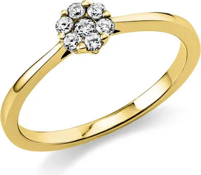 Produktbild von Ring aus 750 Gold Gelbgold 7 Brillanten 0,17ct TW-SI B:5,3mm Innenumfang 60mm  Ø19.1mm