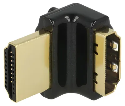 Produktbild von Delock - HDMI-Adapter - HDMI weiblich zu HDMI männlich - Schwarz - 90° Stecker, 4K Unterstützung