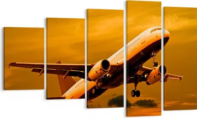 Produktbild von Bild auf Leinwand - Leinwandbild - Passagier Flugzeug Flugzeug Flügel - 100x60cm - Wand Bild - Wanddeko - Leinwanddruck - Bilder - Kunstdruck - Leinwand bilder - Wandkunst - EG100x60-0368