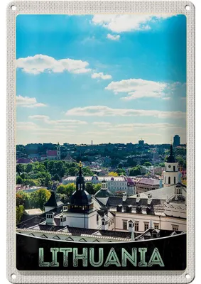 Produktbild von Blechschild Reise 20x30cm Aussicht auf Litauen Urlaub Stadttour