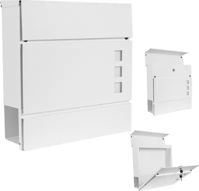 Produktbild von Rapid Teck® Design Briefkasten Modern 2 Weiß | Stahl verzinkt | Wandbriefkasten | Postkasten