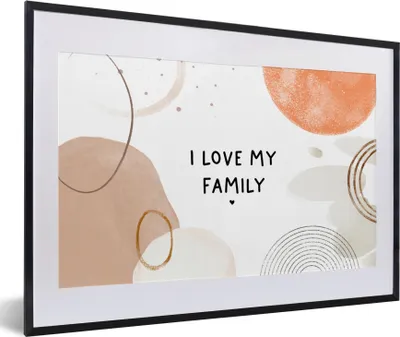 Produktbild von MuchoWow® Gerahmtes Poster Zitate - Sprichwörter - Ich liebe meine Familie - Familie 60x40 cm - Poster mit Schwarzem Bilderrahmen Wandposter Rahmen Foto Bilder - Schlafzimmer - Plakat in Rahmen - Drucken