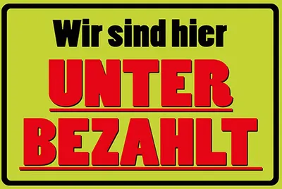 Produktbild von vianmo Holzschild 12x18 cm wir sind hier unterbezahlt