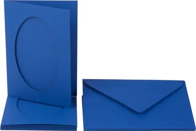Produktbild von Passepartoutkarten "Oval", DIN A6, 220g/m², 10-tlg. Blau