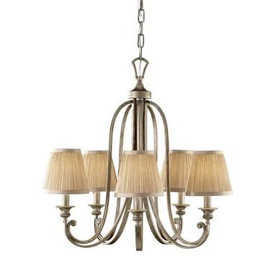 Produktbild von Elstead Abbey Kronleuchter E14 5-fach Silber Sand