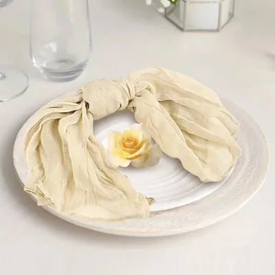 Immagine prodotto di Tovaglioli in garza - Tovaglioli - Confezione da 30 - 60x60 cm - Poliestere/cotone - Stile boho/country - Per feste e ricevimenti di nozze