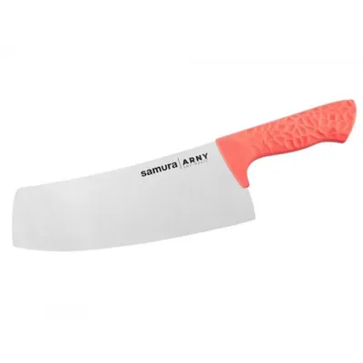 Obrázek produktu pro Moderní sekáček Samura ARNY 8,2" s rukojetí z živého korálu - špičkový kuchyňský nůž z japonské oceli pro dokonalé kulinářské umění