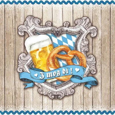 Produktbild von Servietten 33x33 cm - Brezel & bier