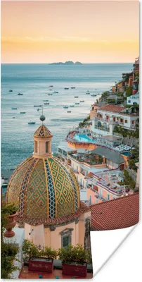 Produktbild von MuchoWow® Poster Italien - Positano - Meer 60x120 cm - Wandschmuck