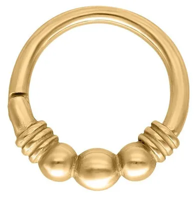Produktbild von Wildcat Piercingringe - Esmeralda Clicker aus Chirurgenstahl 316L, Körperstelle: Ohr, Nase, Lippe, Bauchnabel, Stärke: 1,2mm| Durchmesser: 6,0mm, Gold