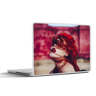 Produktbild von MuchoWow® Laptop Aufkleber Sticker Cover Schloss - Rot - Frau - Porträt 30x21 cm - Sticker für Laptop - Selbstklebend