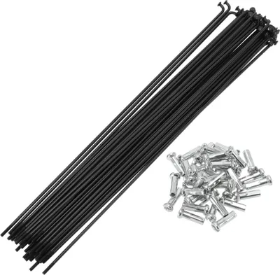 Produktbild von Universelle Fahrradspeichen Fahrradrad Speichen 14G 210mm Länge Kohlenstoffstahl Schwarz 1 Satz