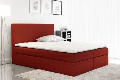 Produktbild von Gepolstertes Doppelbett Ella rot 180 + Gratis-Topper