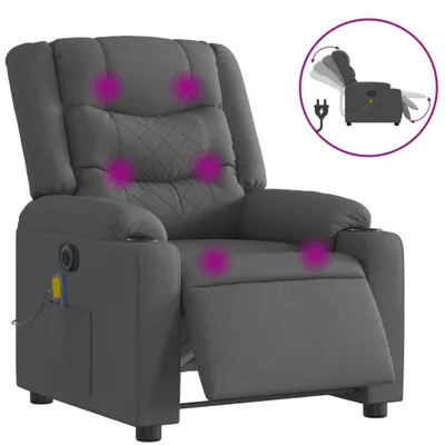 Produktbild von Massagesessel Elektrisch Dunkelgrau Stoff