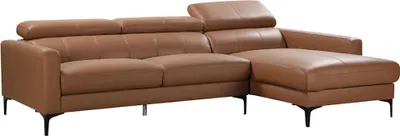 Produktbild von FLORENCE Ecksofa aus Büffelleder - Farbe Camel - Ecksofa rechts