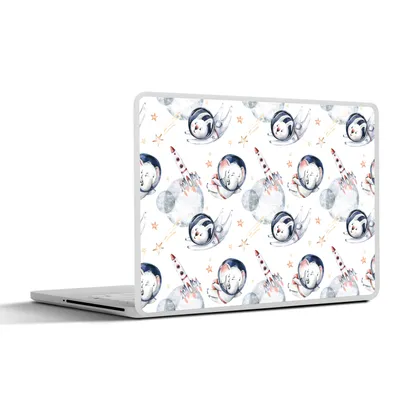 Produktbild von MuchoWow® Laptop Aufkleber Sticker Cover Muster - Rakete - Tiere - Mädchen - Jungen - Kinder - Kinder 25x18 cm - Laptop-Deko