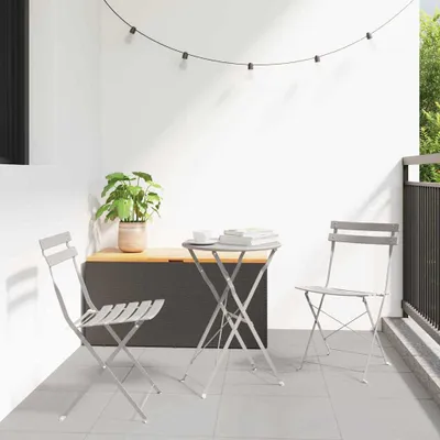 Immagine prodotto di Maison Exclusive - Set bistrot pieghevole 3 pezzi beige acciaio
