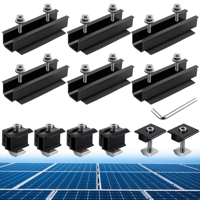 Productafbeelding van 6 stuks zonnepaneelhouders verstelbare aluminium dakmontageset